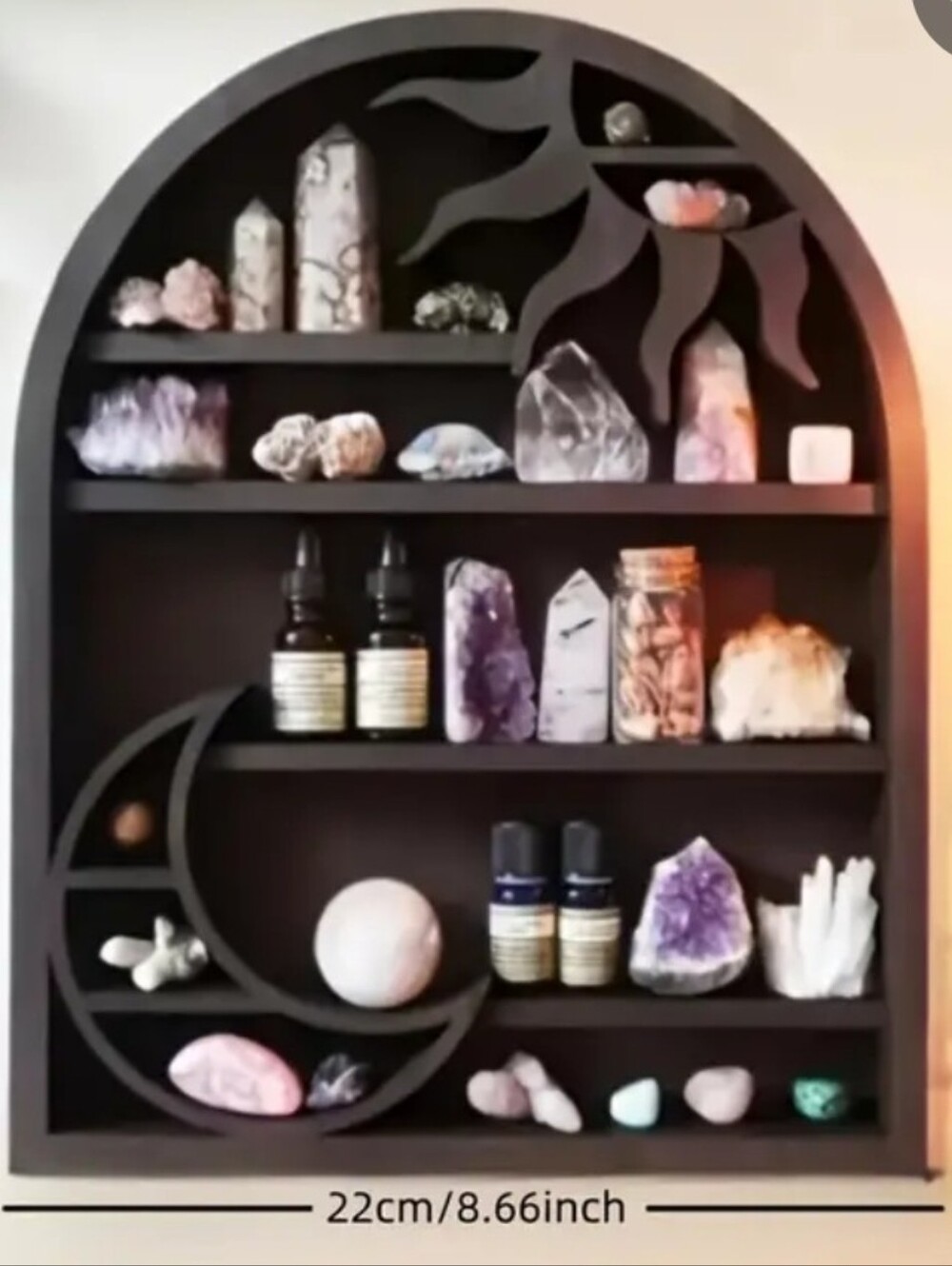 1pc Crystal Display Crescent Moon Crystal Shelf, Halloween, Holiday Decor NEW